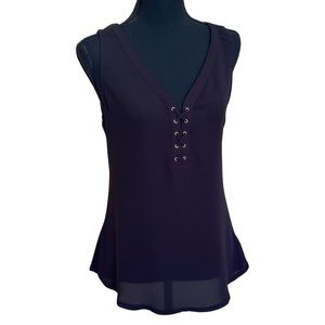 Express Black Lace-Up Tank - S/P